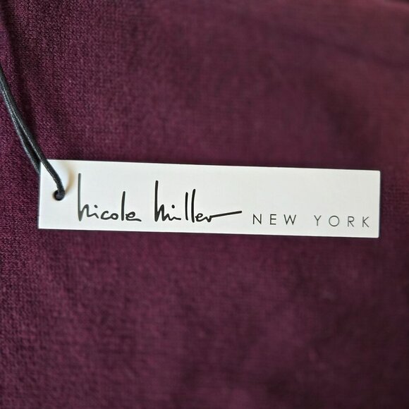 NWT Nicole Miller Wine Colored Midi Sweater Dress with Pockets - Sz Large - Picture 11 of 11